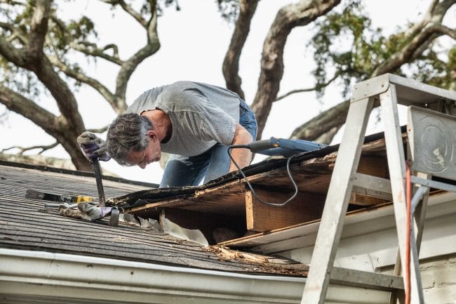 storm damage roof repair in Sarasota